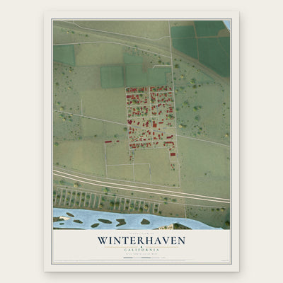 Winterhaven, California map print, the full design