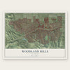 Woodland Hills, California map print, the full design