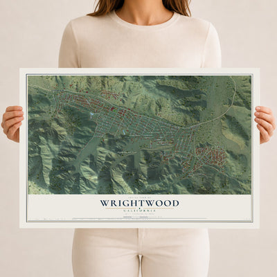 Map of Wrightwood, California, 12 x 18 inch unframed archival matte print