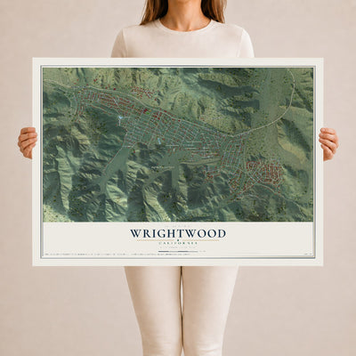 Map of Wrightwood, California, 24 x 36 inch unframed archival matte print
