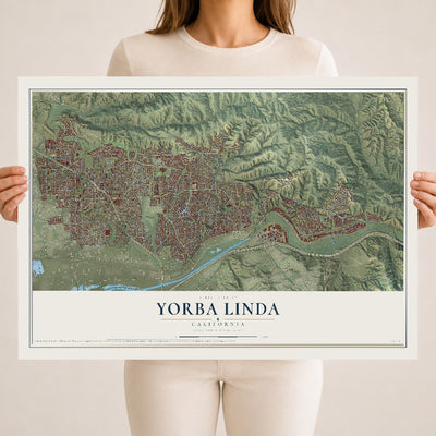 Map of Yorba Linda, California, 18 x 24 inch unframed archival matte print