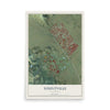 Map of Yountville, California, 12 x 18 inch unframed archival matte print