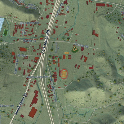 Second close-up of the map of Yreka, California print showing more streets and buildings
