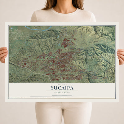 Map of Yucaipa, California, 18 x 24 inch unframed archival matte print