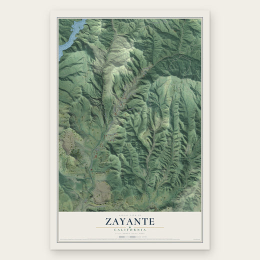 Zayante, California map print, the full design