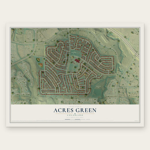 Acres Green, Colorado map print, the full design