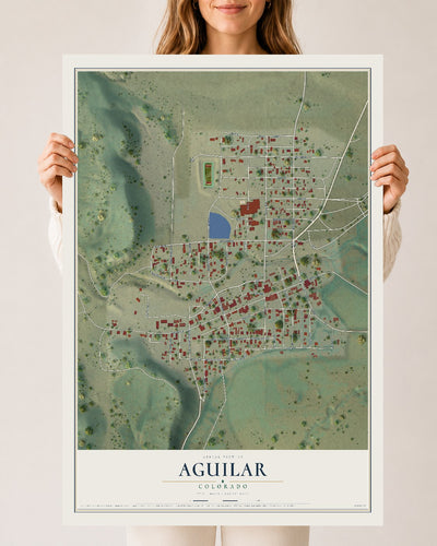Map of Aguilar, Colorado, 24 x 36 inch unframed archival matte print