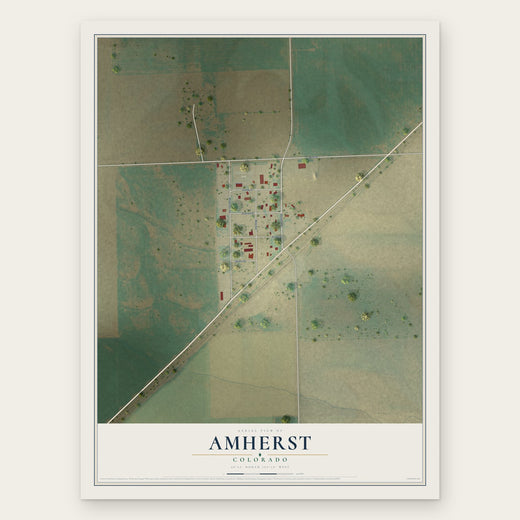 Amherst, Colorado map print, the full design