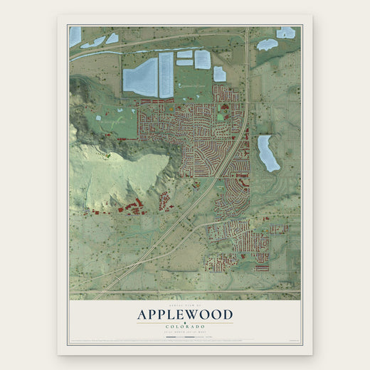 Applewood, Colorado map print, the full design