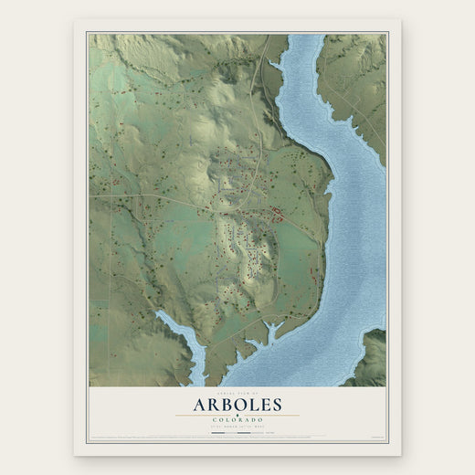 Arboles, Colorado map print, the full design