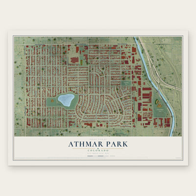 Athmar Park, Colorado map print, the full design