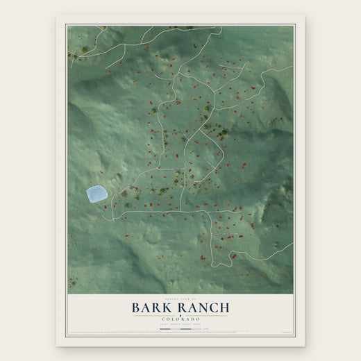 Bark Ranch, Colorado map print, the full design