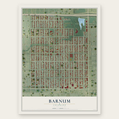 Barnum, Colorado map print, the full design