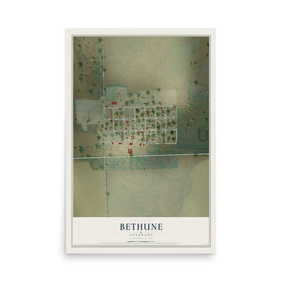 Map of Bethune, Colorado, 12 x 18 inch unframed archival matte print