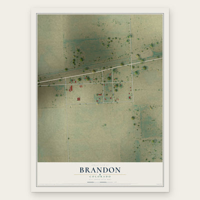 Brandon, Colorado map print, the full design