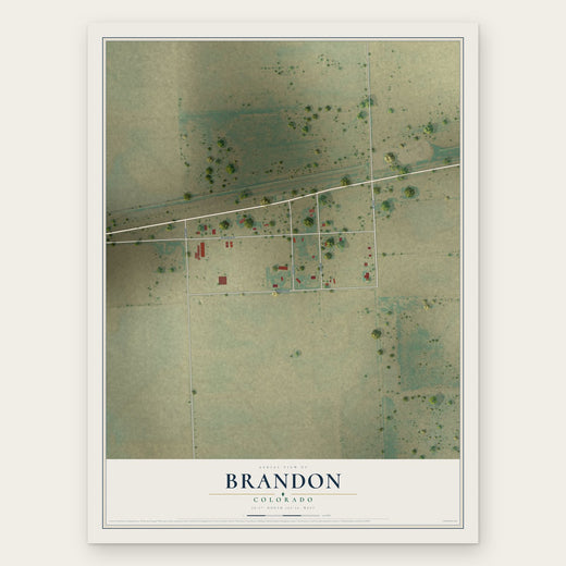 Brandon, Colorado map print, the full design