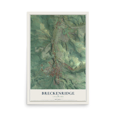 Map of Breckenridge, Colorado, 12 x 18 inch unframed archival matte print