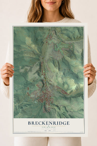 Map of Breckenridge, Colorado, 18 x 24 inch unframed archival matte print