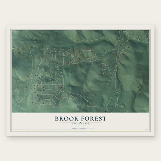 Brook Forest, Colorado map print, the full design