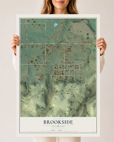 Map of Brookside, Colorado, 24 x 36 inch unframed archival matte print