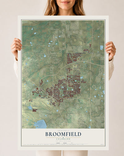 Map of Broomfield, Colorado, 24 x 36 inch unframed archival matte print