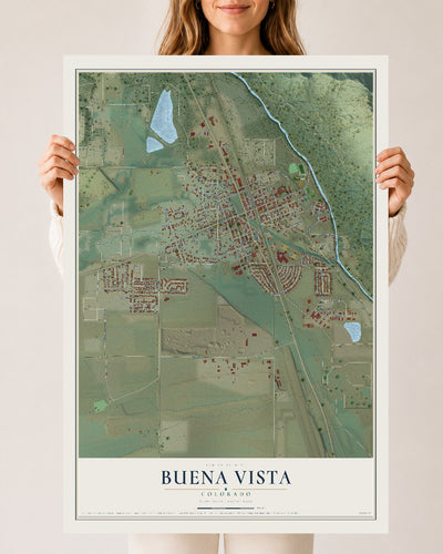 Map of Buena Vista, Colorado, 24 x 36 inch unframed archival matte print