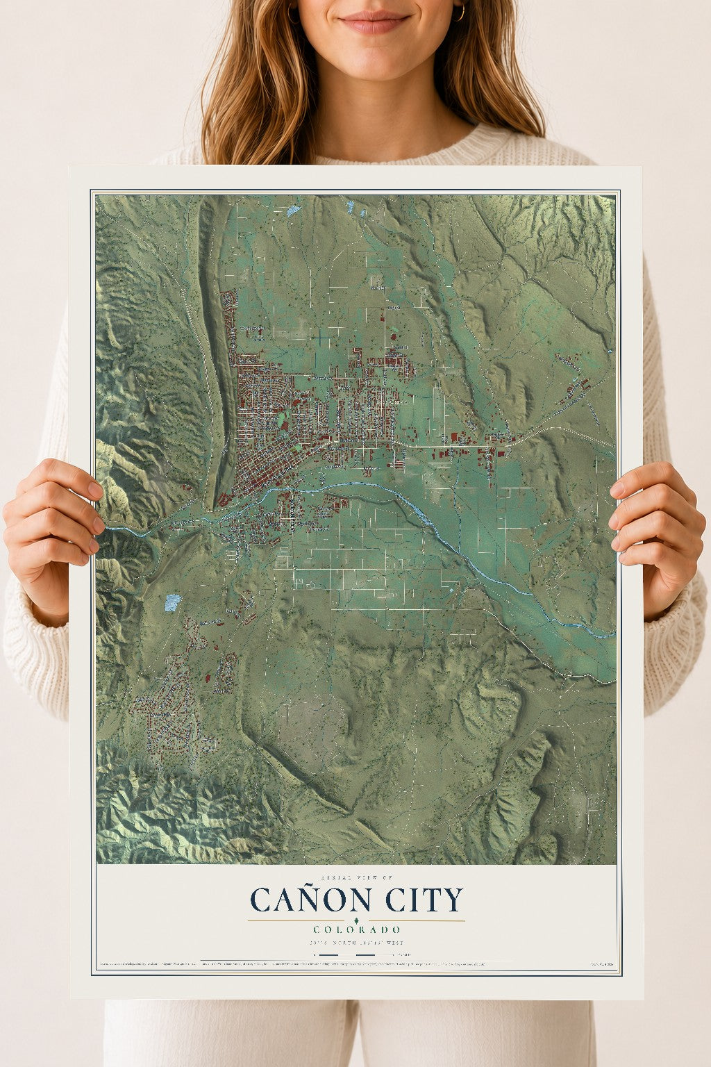 Map of Cañon City, Colorado, 18 x 24 inch unframed archival matte print