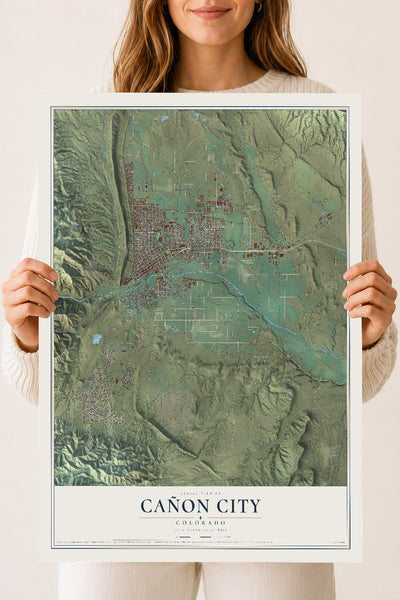Map of Cañon City, Colorado, 18 x 24 inch unframed archival matte print