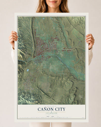 Map of Cañon City, Colorado, 24 x 36 inch unframed archival matte print