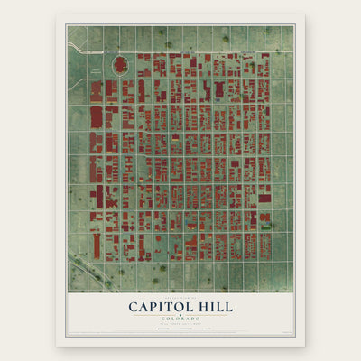 Capitol Hill, Colorado map print, the full design
