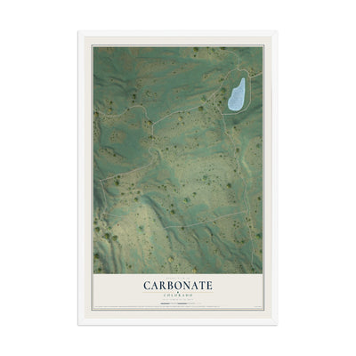 Map of Carbonate, Colorado, 12 x 18 inch print in a white wood frame