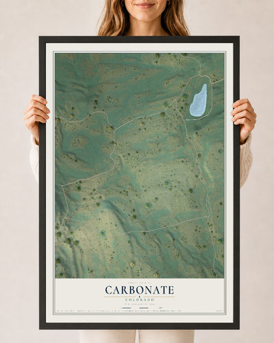Map of Carbonate, Colorado, 24 x 36 inch print in a black wood frame