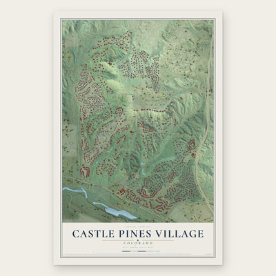 Castle Pines Village, Colorado map print, the full design