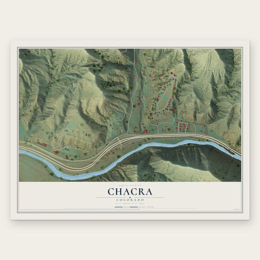 Chacra, Colorado map print, the full design