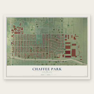 Chaffee Park, Colorado map print, the full design
