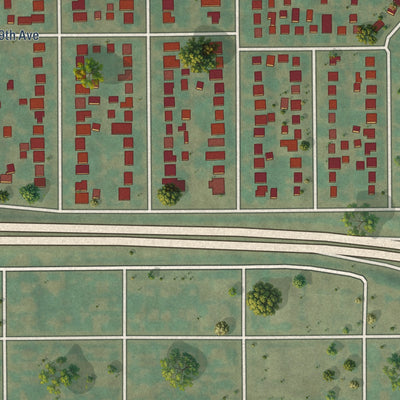 Close-up of the map of Chaffee Park, Colorado print showing street and building detail