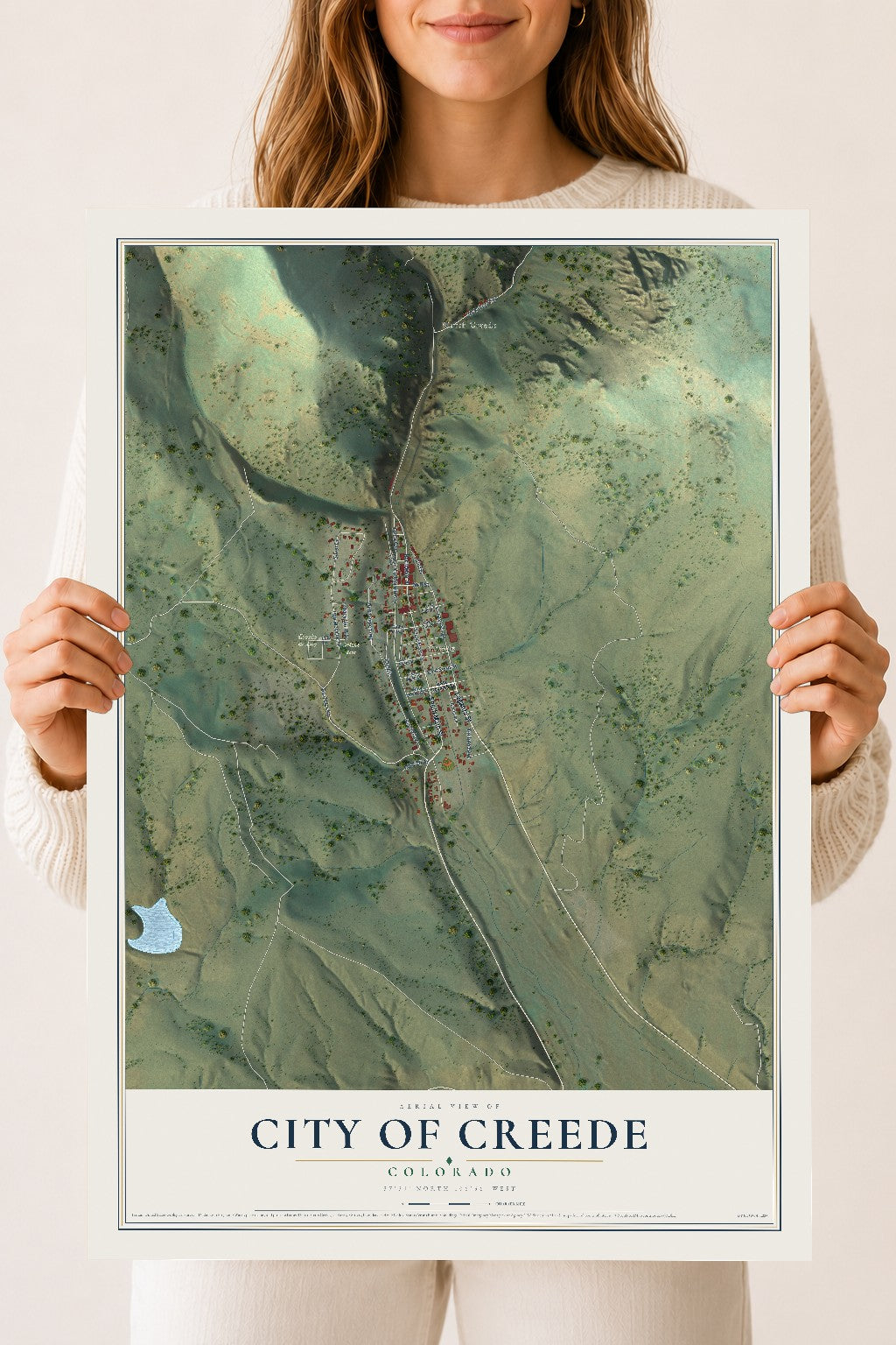 Map of the City of Creede, Colorado, 18 x 24 inch unframed archival matte print