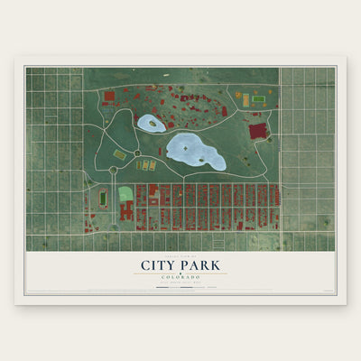 City Park, Colorado map print, the full design