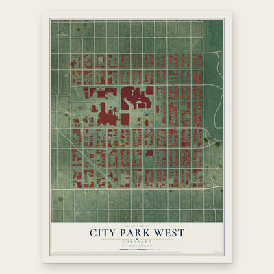 City Park West, Colorado map print, the full design