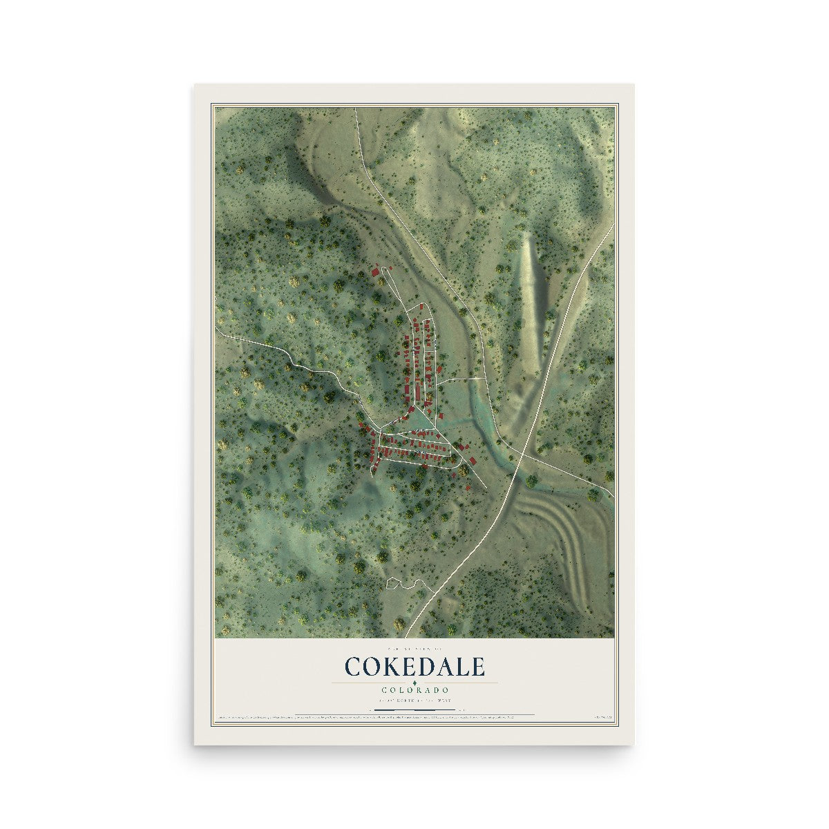 Map of Cokedale, Colorado, 12 x 18 inch unframed archival matte print