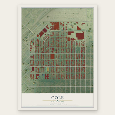 Cole, Colorado map print, the full design