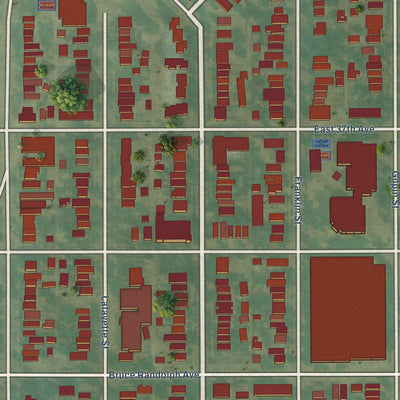 Close-up of the map of Cole, Colorado print showing street and building detail