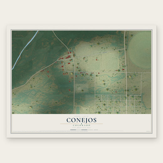 Conejos, Colorado map print, the full design