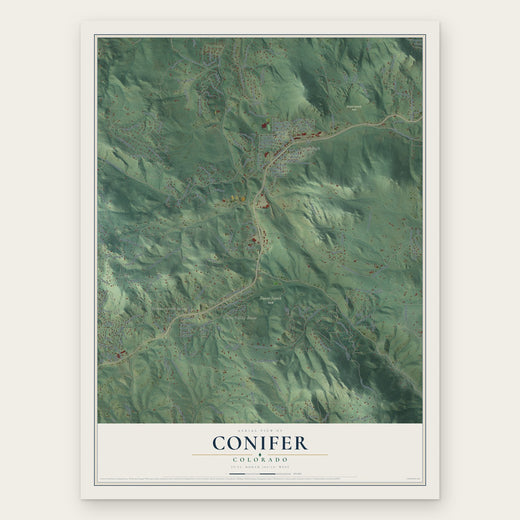 Conifer, Colorado map print, the full design
