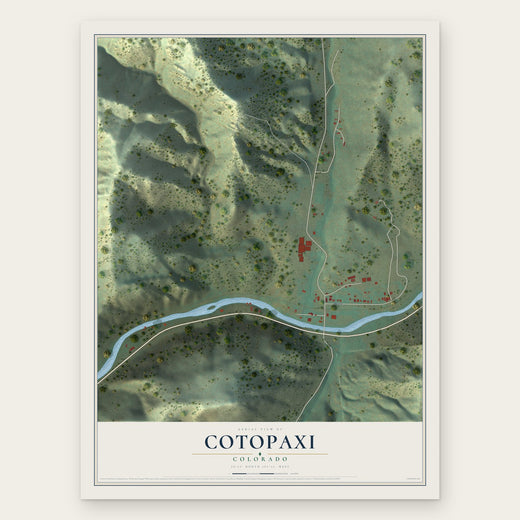 Cotopaxi, Colorado map print, the full design