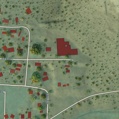 Second close-up of the map of Crawford, Colorado print showing more streets and buildings