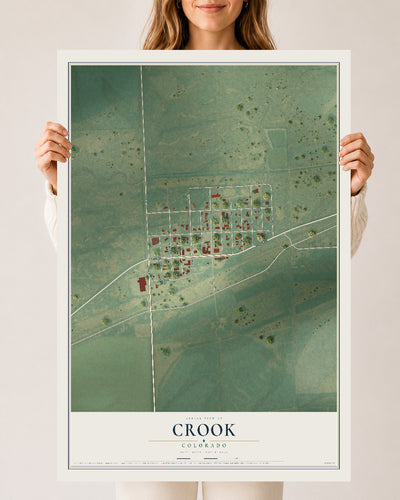 Map of Crook, Colorado, 24 x 36 inch unframed archival matte print