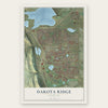 Dakota Ridge, Colorado map print, the full design