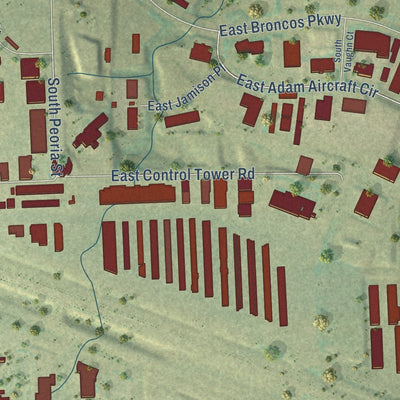 Close-up of the map of Dove Valley, Colorado print showing street and building detail