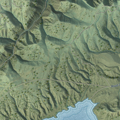 Second close-up of the map of Durango, Colorado print showing more streets and buildings